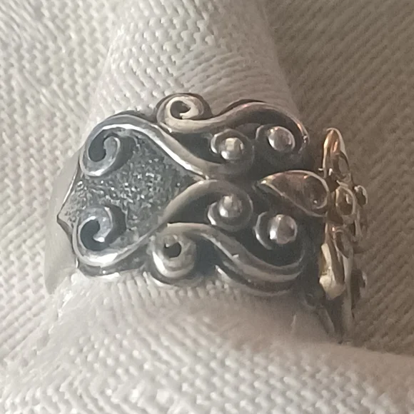 Konstantino Diamond Scroll Ring, SS &18k, Size 5.5 - Picture 3 of 13